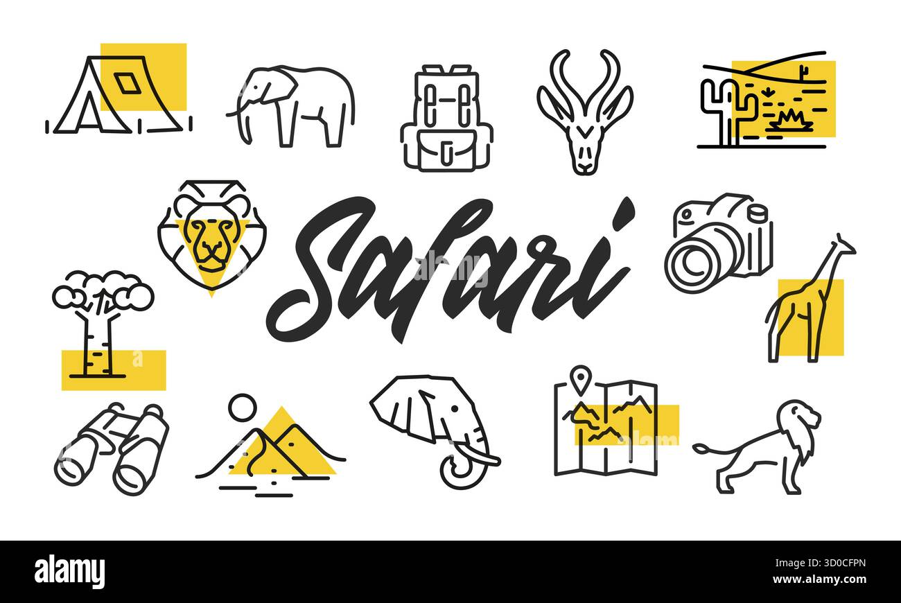 Safari Poster. Vector Illustration Stock Vector Image & Art - Alamy