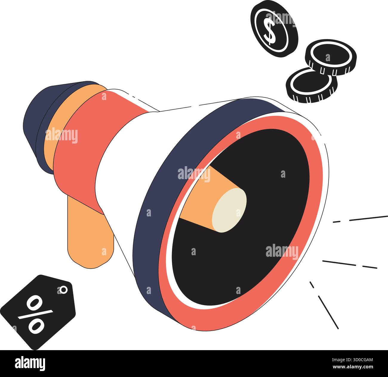 A vector illustration of Megaphone Icon Stock Vector