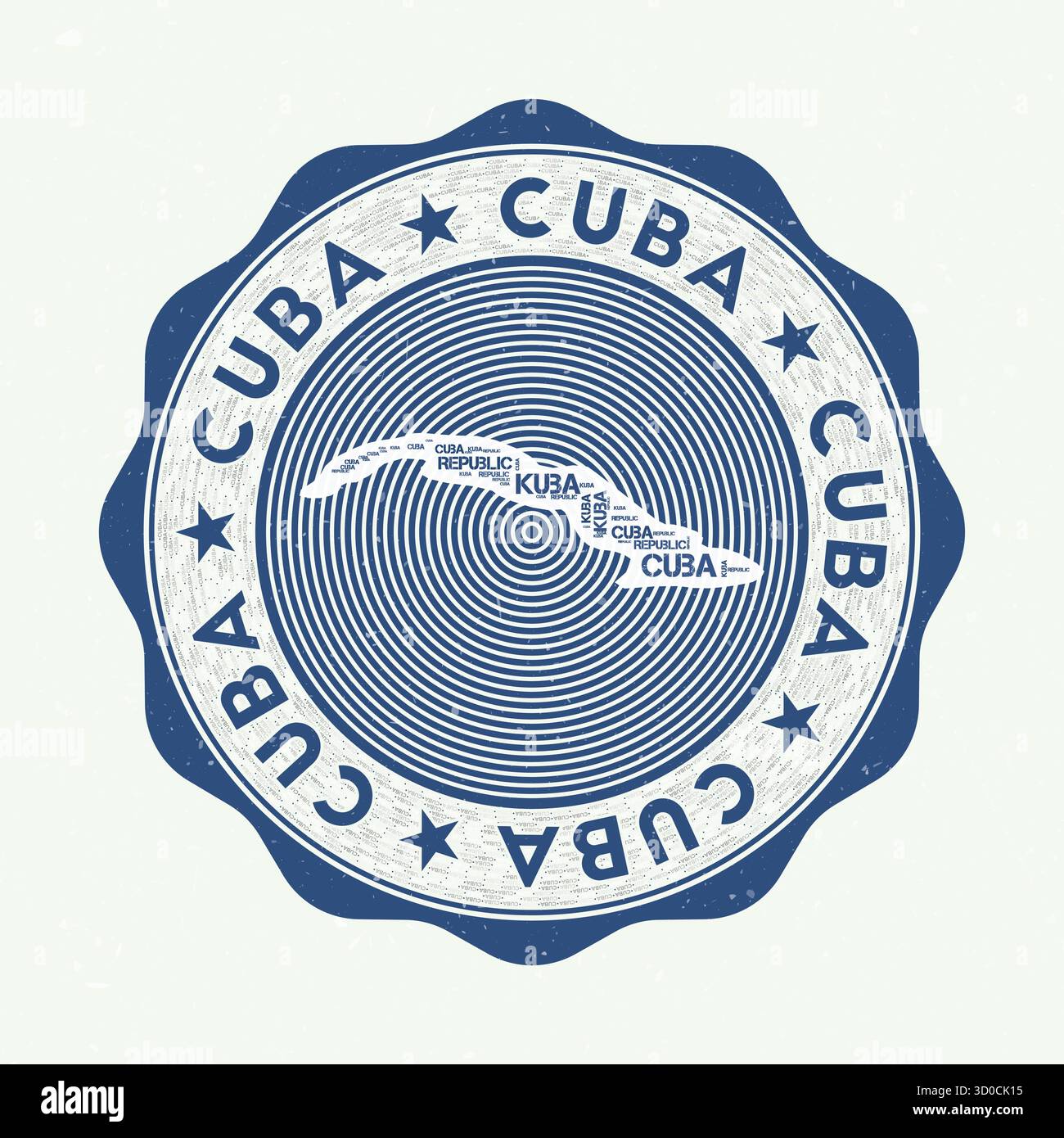 Cuban Cd R Logo Cuba seal. Country round logo with the shape of Cuba and the country ...