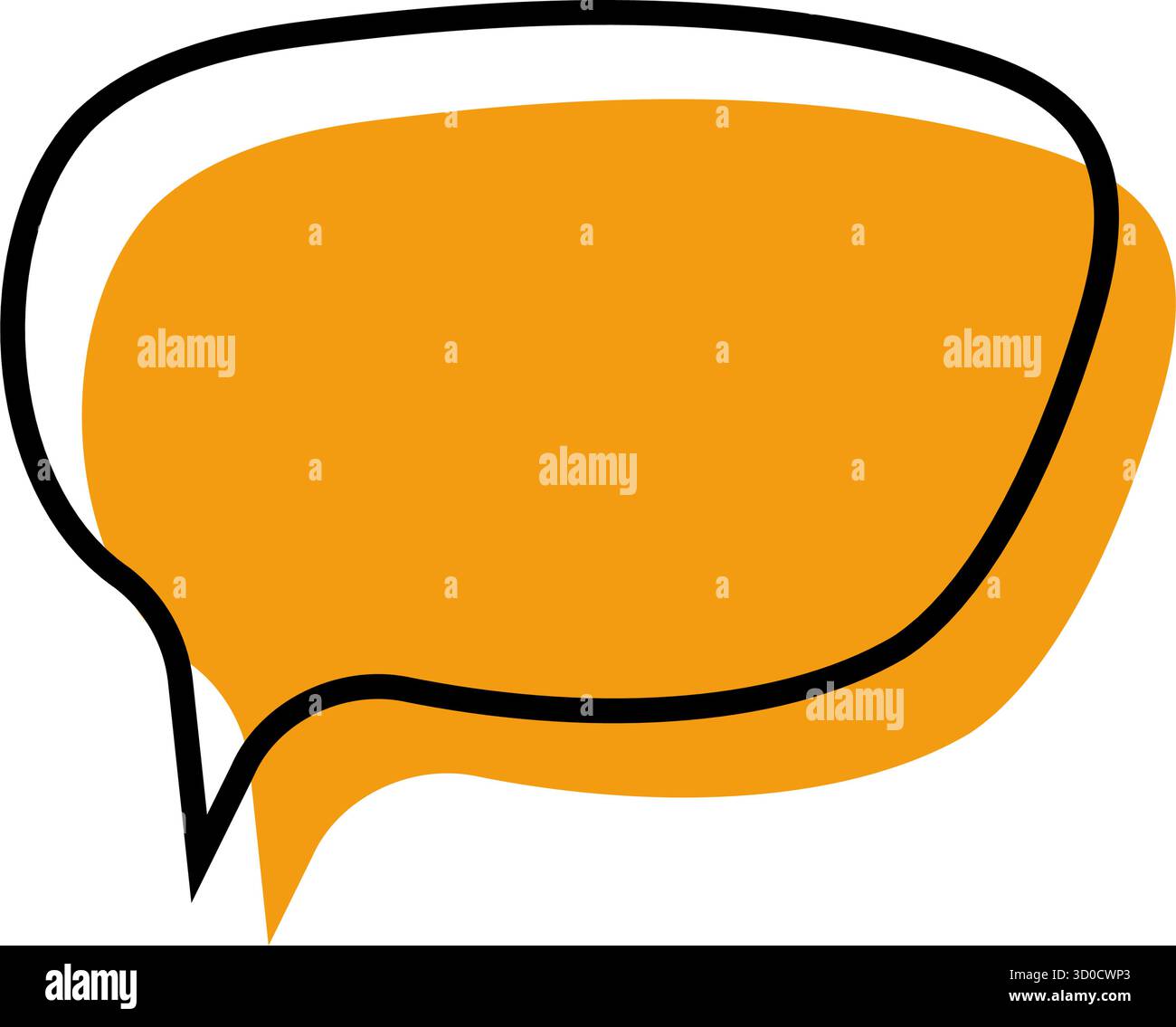 Speech bubble template in doodle style. Empty discussion balloon ...