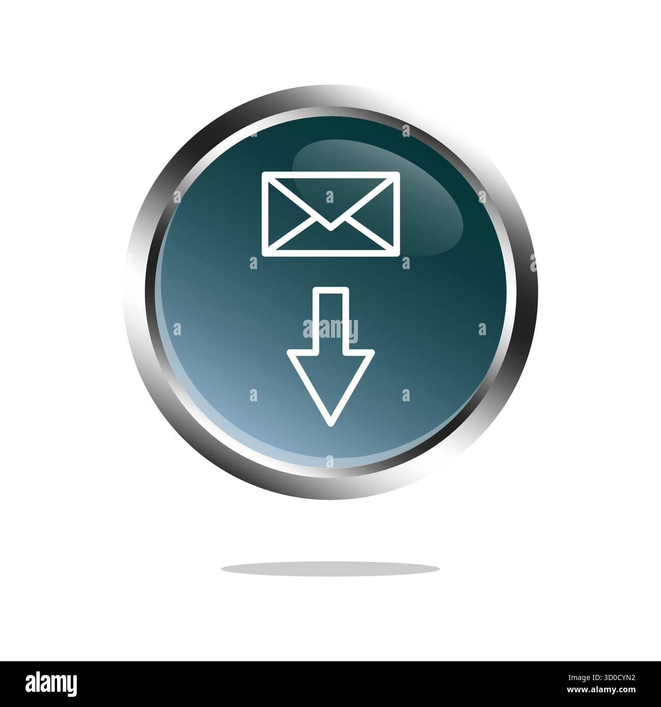 Download email icon. Dark blue gradient. Message receiving symbol ...