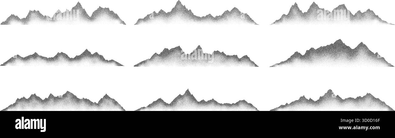 Grain noise stippled mountain range ridges terrain texture landscape ...