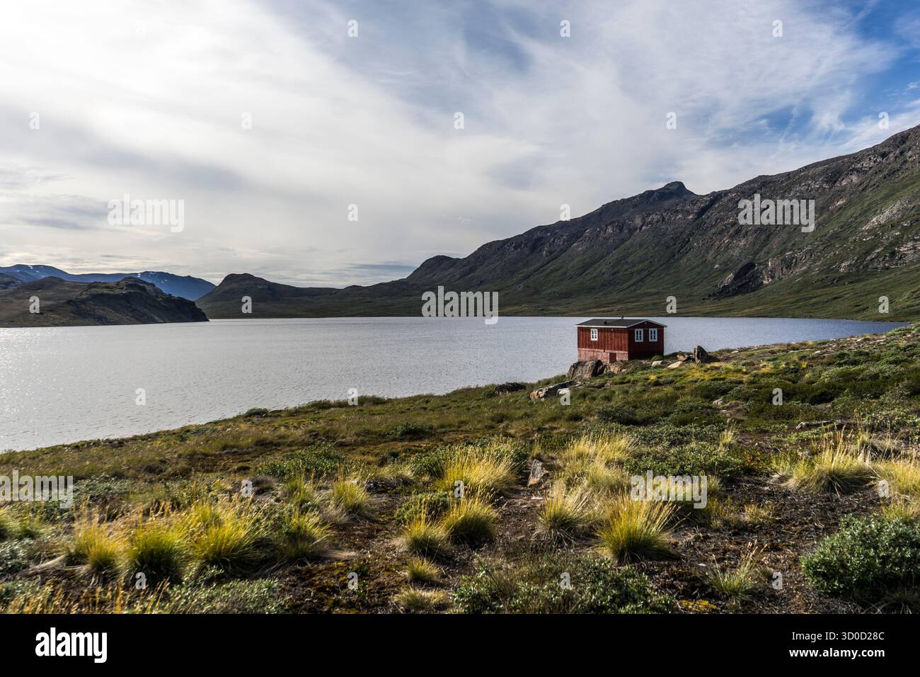 Innajuattoq Hut on the Arctic Circle Trail, Sisimiut District, Greenland Stock Photo
