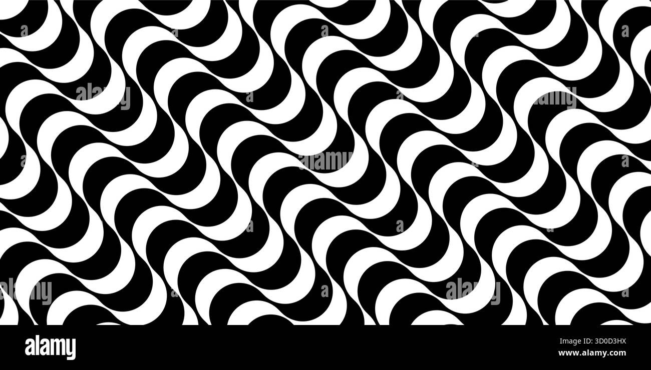 Classic Portuguese pavement pattern with curved black and white waves ...