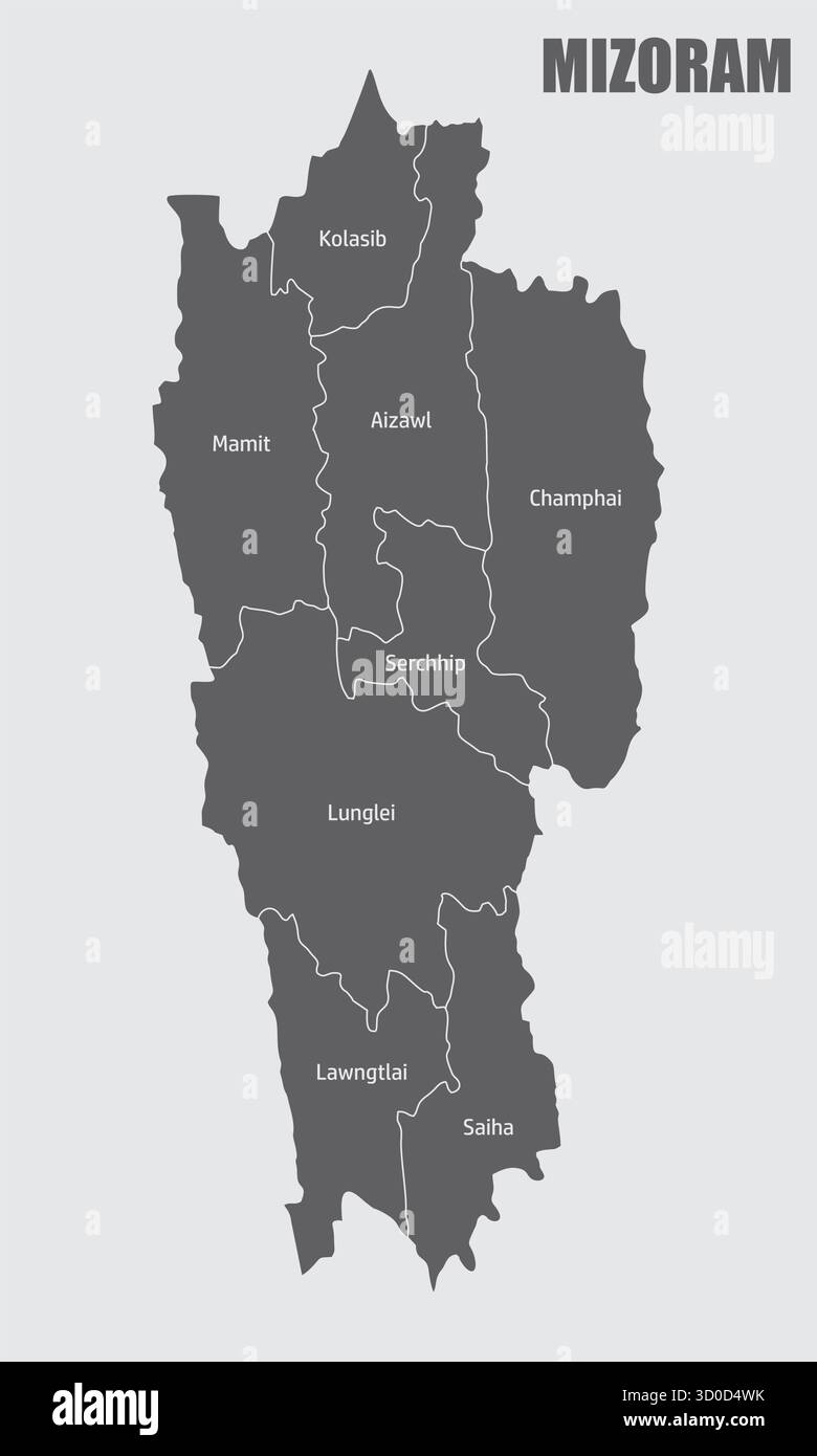 Mizoram map hi-res stock photography and images - Alamy