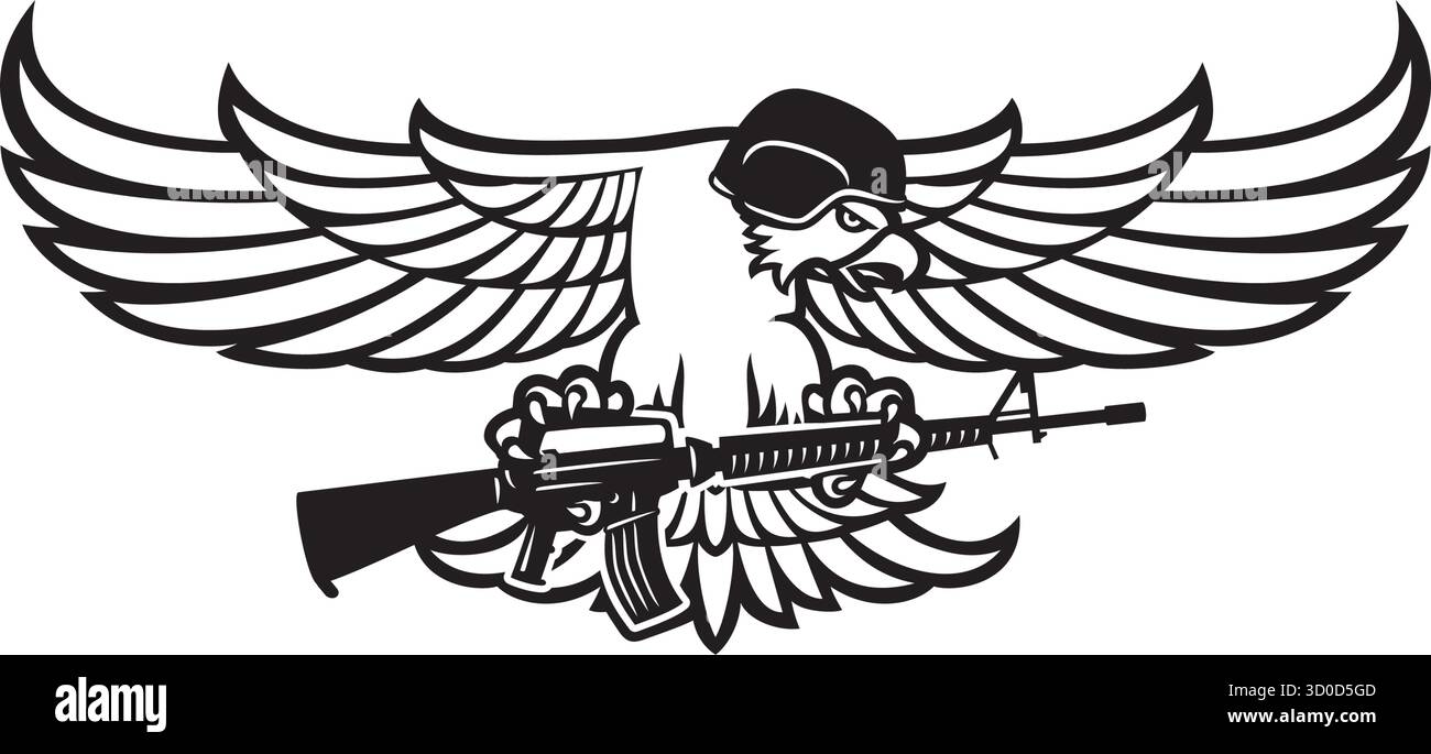 USA Eagle and Rifle. Vector Illustration. Stock Vector