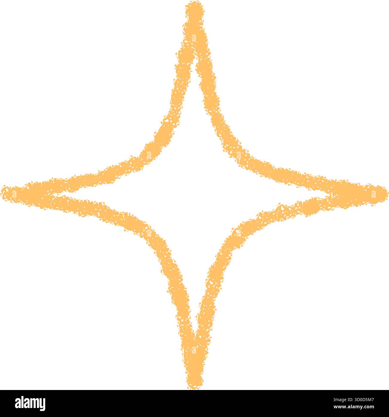 Festive Crayon Star Burst Outline Stock Vector