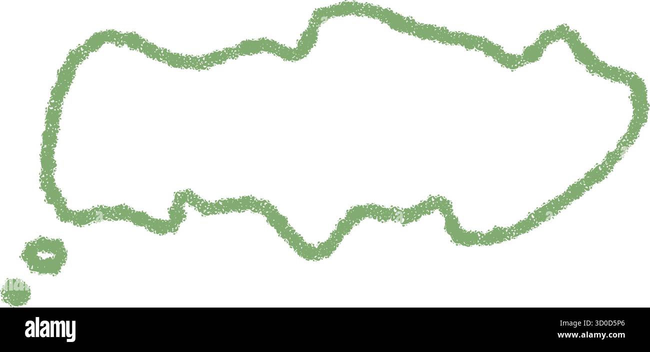 Green Wavy Talk Bubble Crayon Sketch Stock Vector