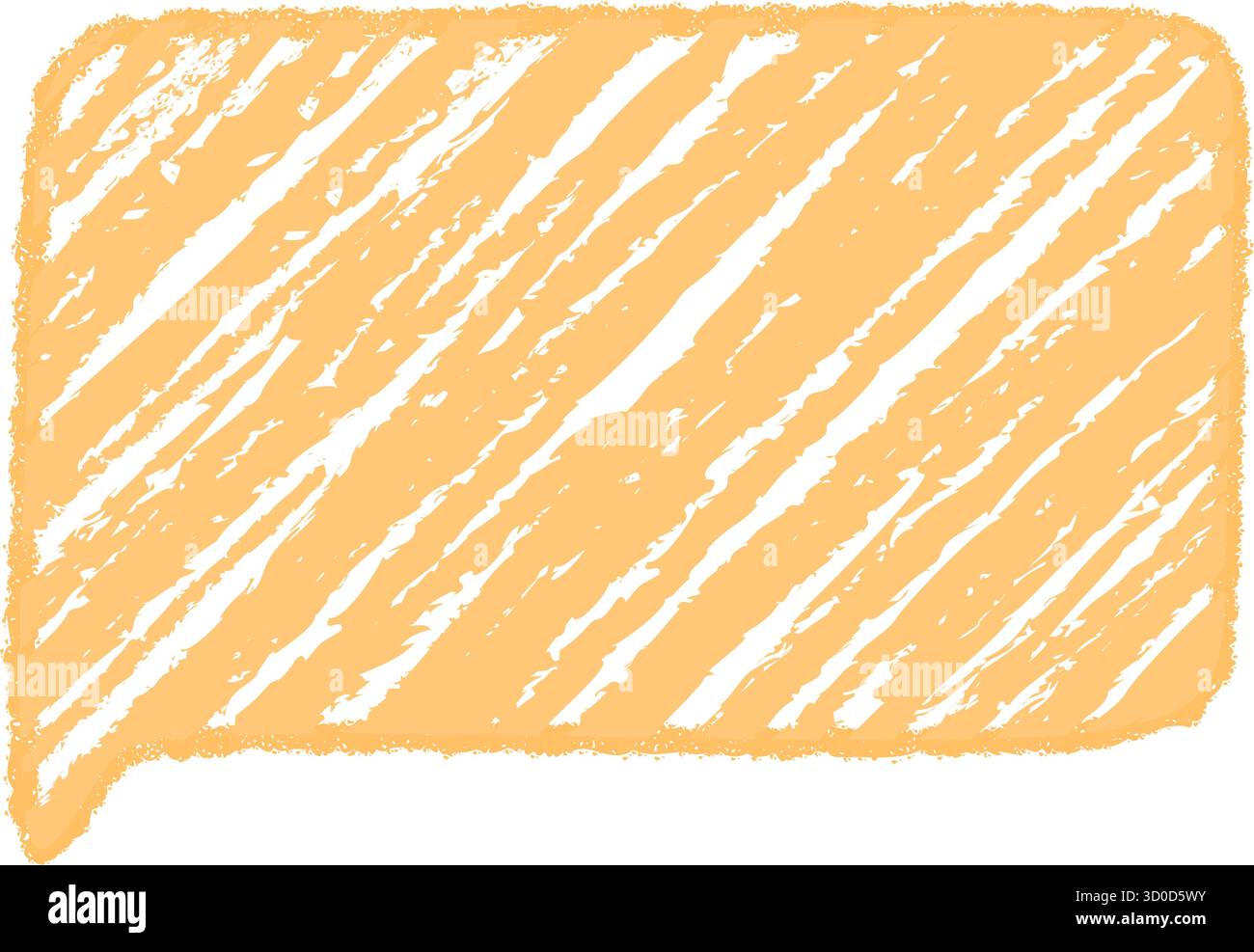 Crayon Scribble Speech Balloon Rectangle Stock Vector