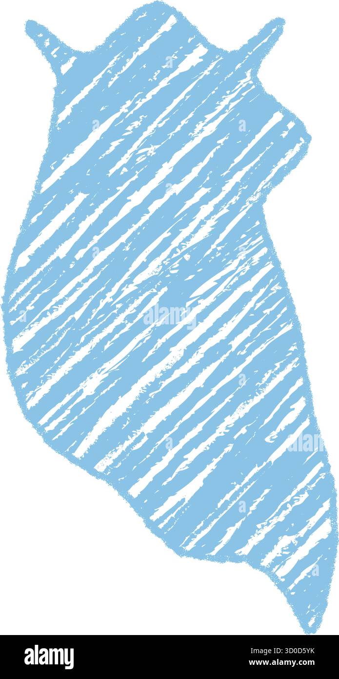 Blue Crayon Diagonal Squiggle Speech Bubble Stock Vector