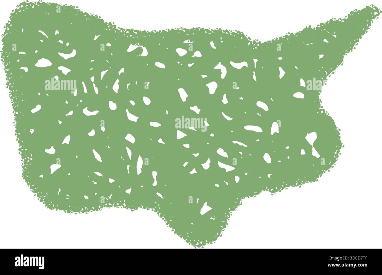 Green Crayon Wavy Abstract Speech Balloon Stock Vector
