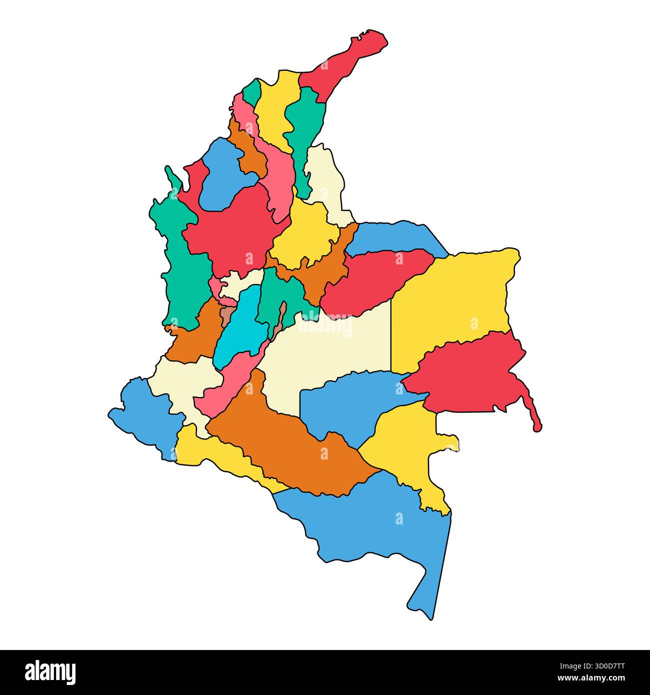Colombia map shape, travel web flat concept icon symbol vector ...