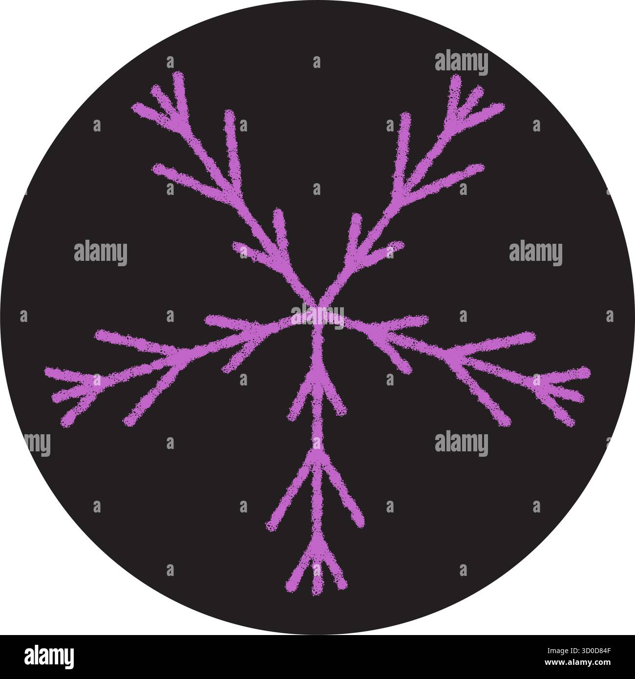 Chalk Snow Flake Round Holiday Label Stock Vector
