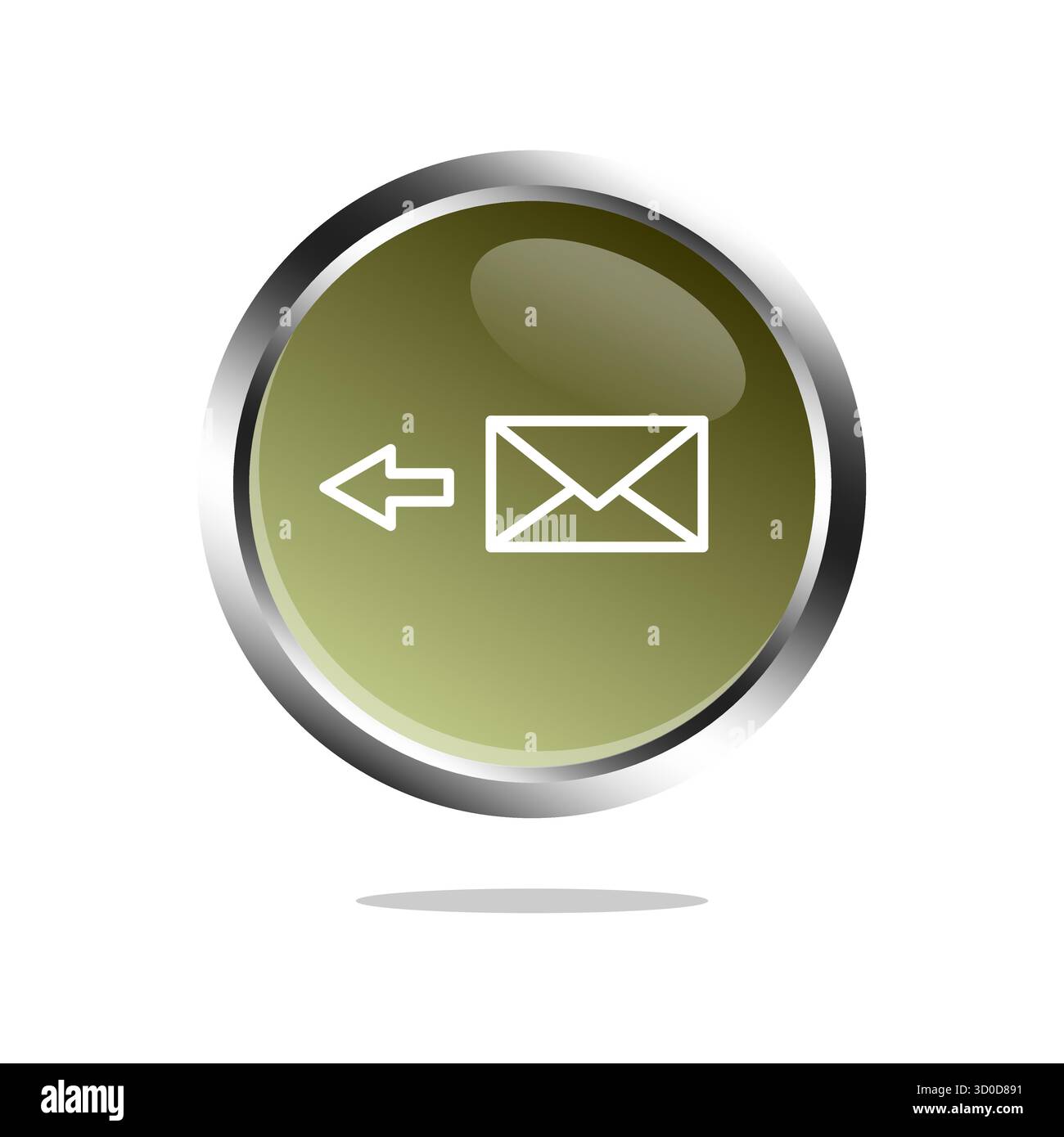 Email reply icon. Back arrow Vector symbol. Message mail button. Green ...