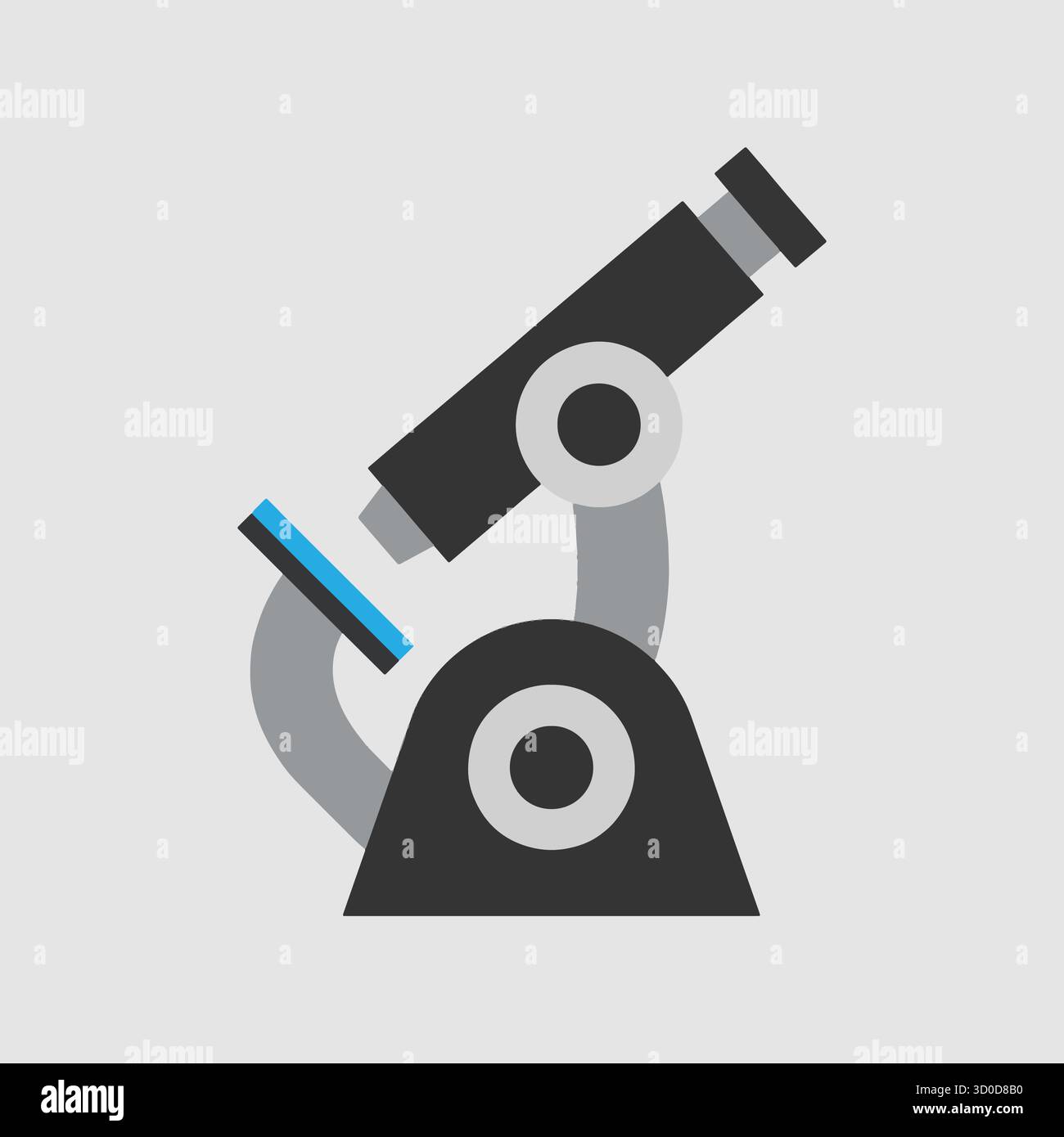 Medical microscope on white background. Stock Vector