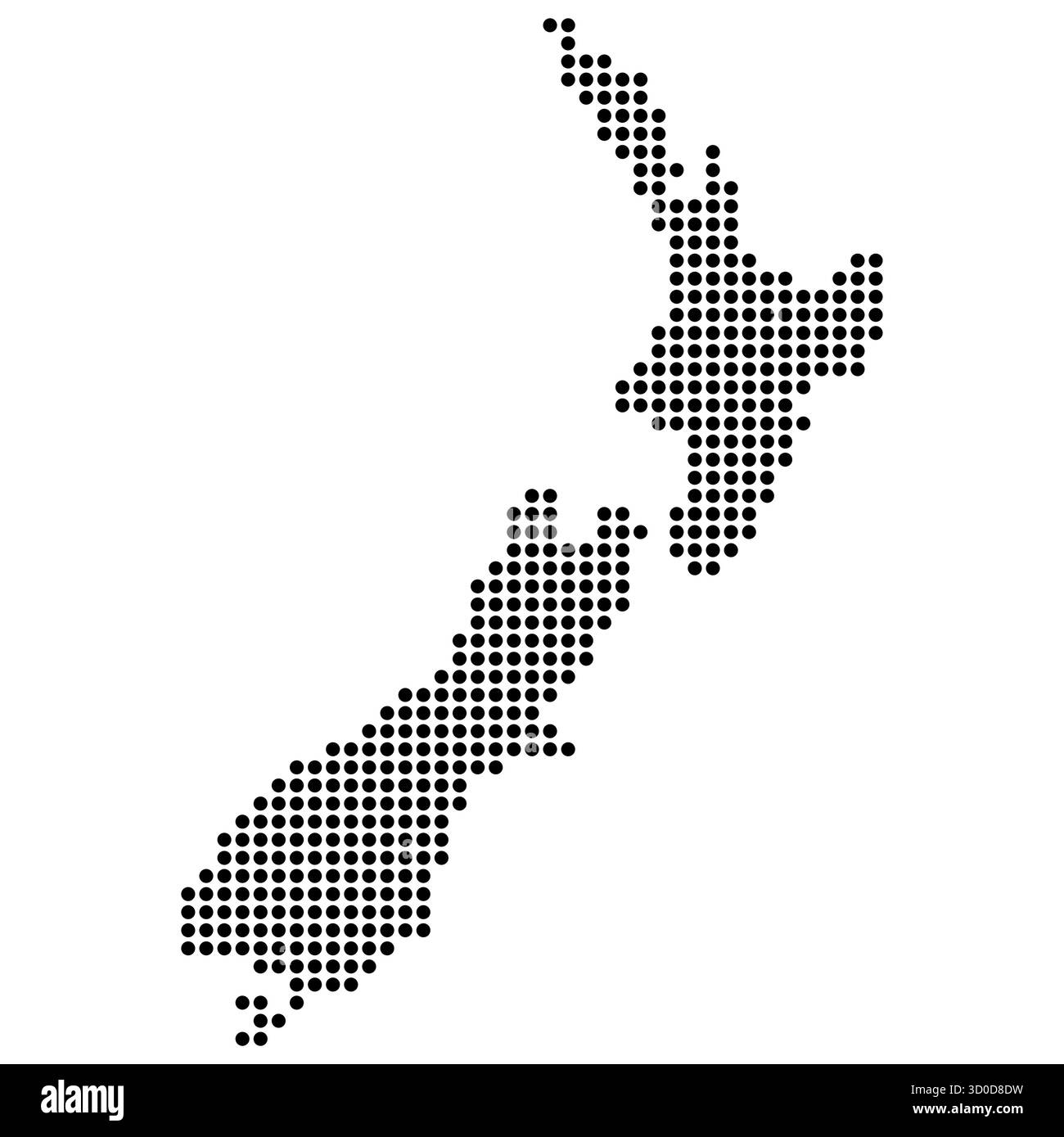 New zealand map dot shape, travel web flat concept icon vector ...