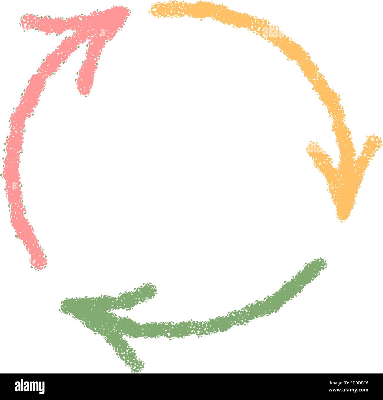 Hand Drawn Wavy Chalk Arrow Circle Stock Vector