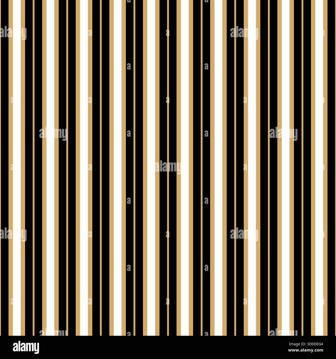Simple Stripes Black and Gold Color Seamless Pattern Stock Vector