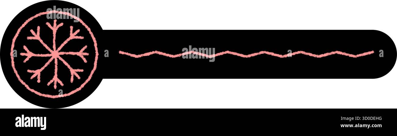 Pink Snowflake Label With Black Outline Stock Vector