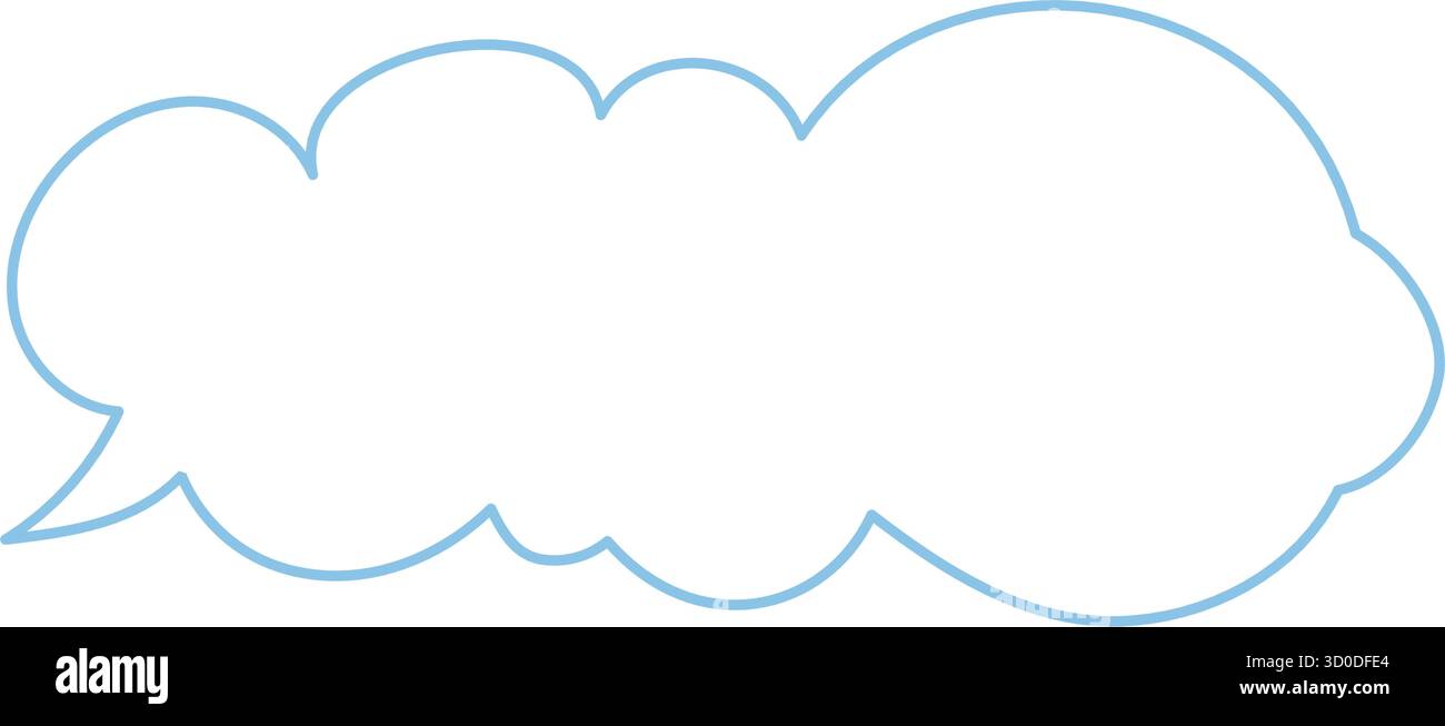 Hand Drawn Blue Cloud Speech Bubble Stock Vector