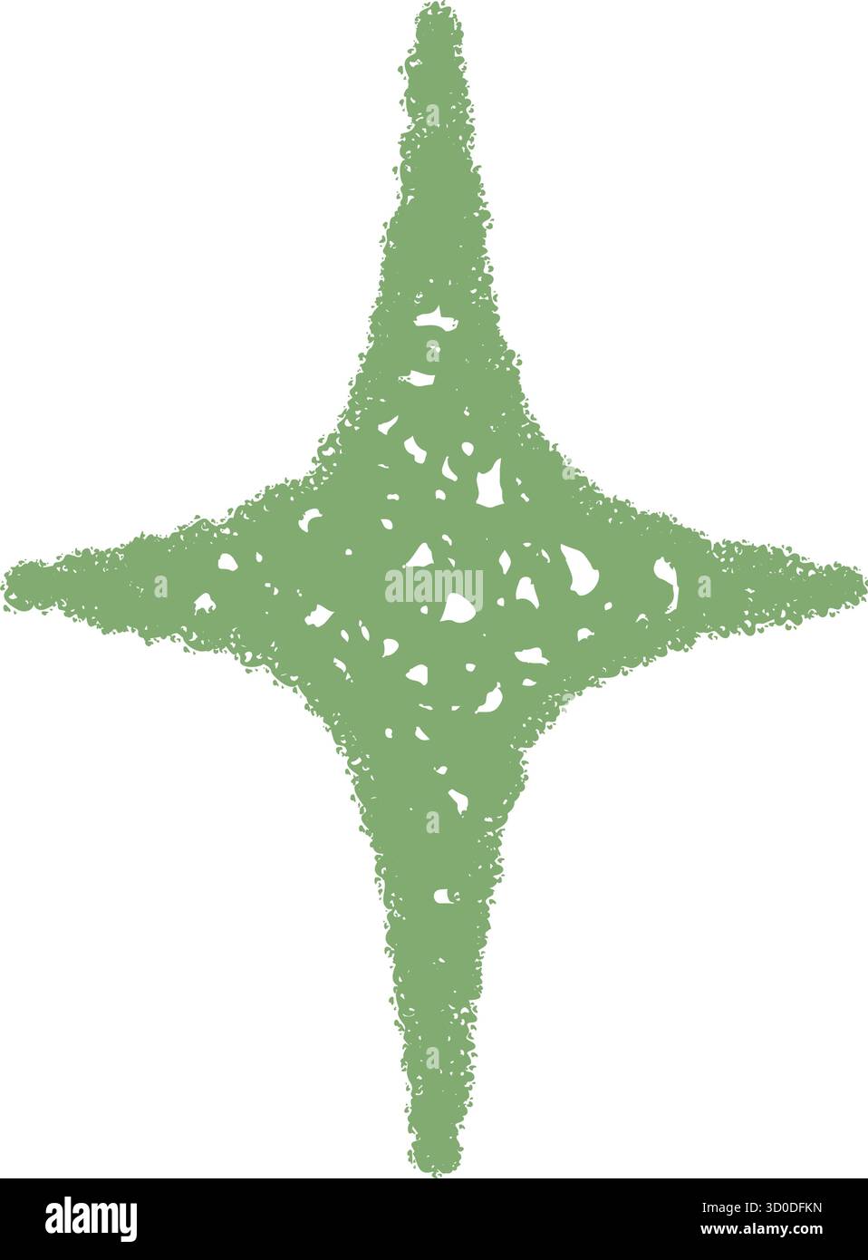Green Crayon Sketch Firework Star Stock Vector