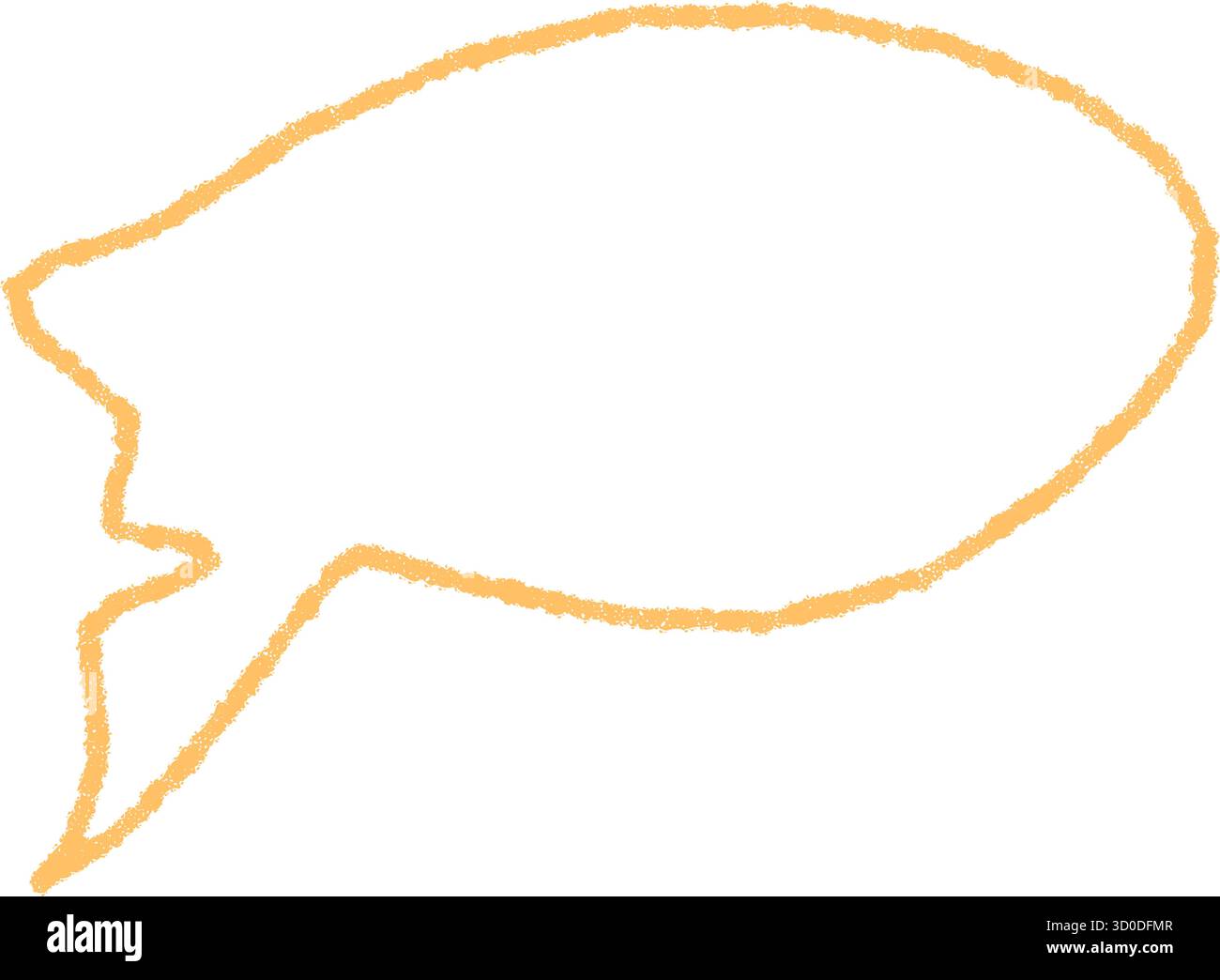 Hand Drawn Crayon Speech Balloon Outline Stock Vector
