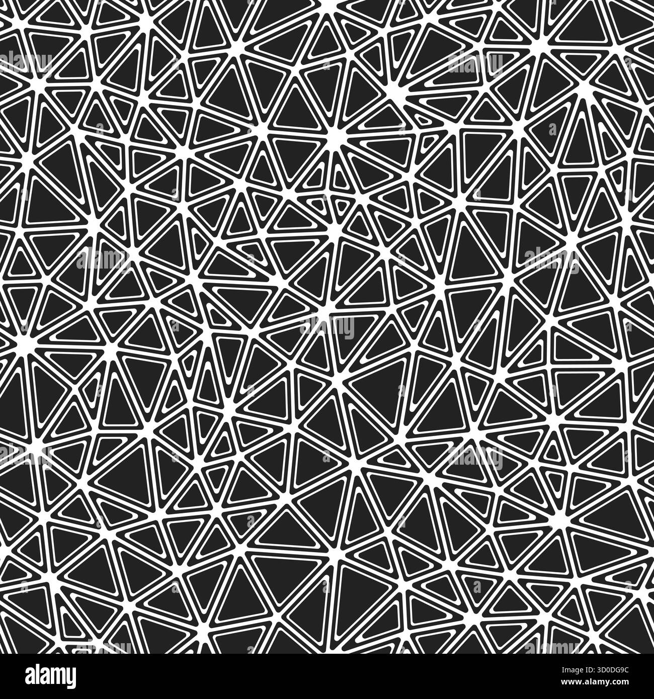 Vector science background. Rounded solid shapes in frames. Compact triangles size. Black and white style. Repeatable pattern. Trending vector tiles. Stock Vector