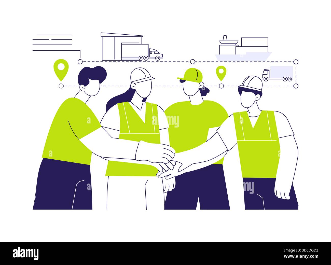 Collaborative logistics abstract concept vector illustration Stock ...