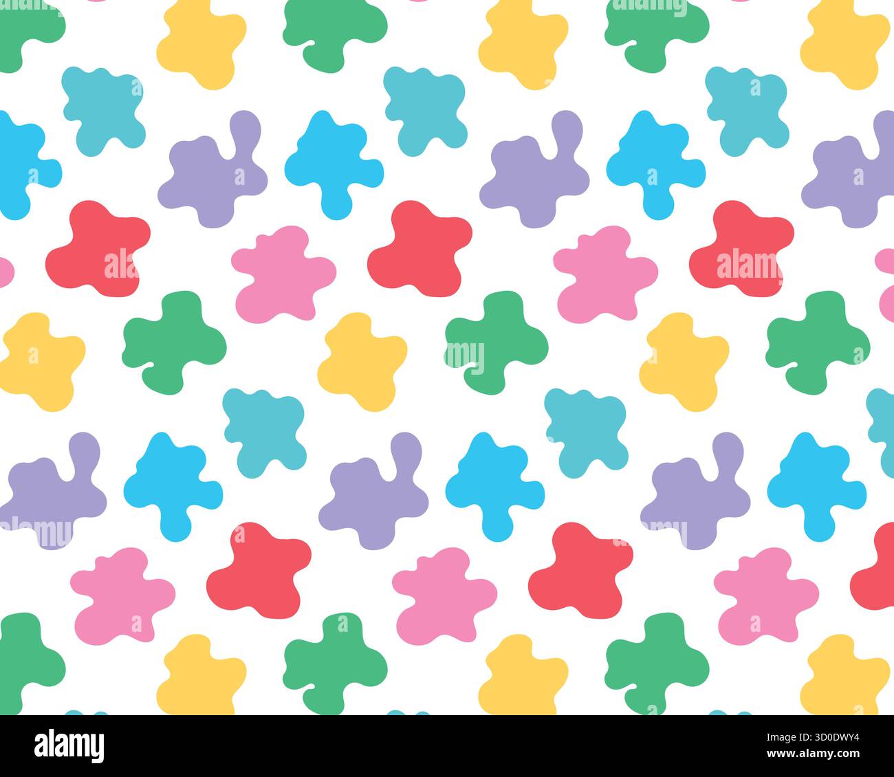 Pattern of multicoloured paint splatters. Isolated white background. Vector illustration. Stock Vector