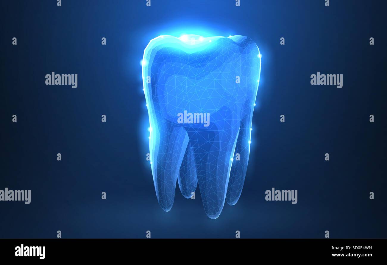 Tooth. Abstract low poly shine bright tooth illustration Stock Vector ...