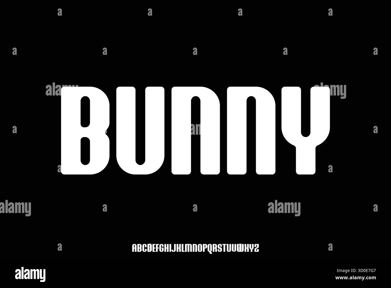 Cute bold rounded sans serif alphabet display font vector illustration Stock Vector