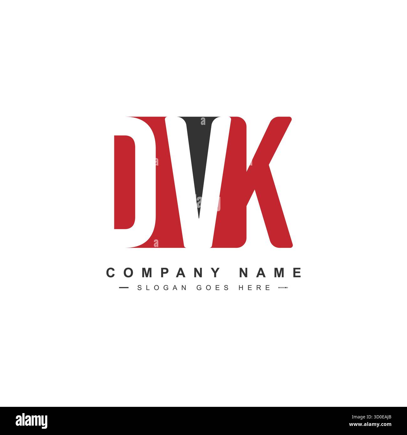 DVK Initial Letter Logo - Simple Monogram Logo Stock Vector