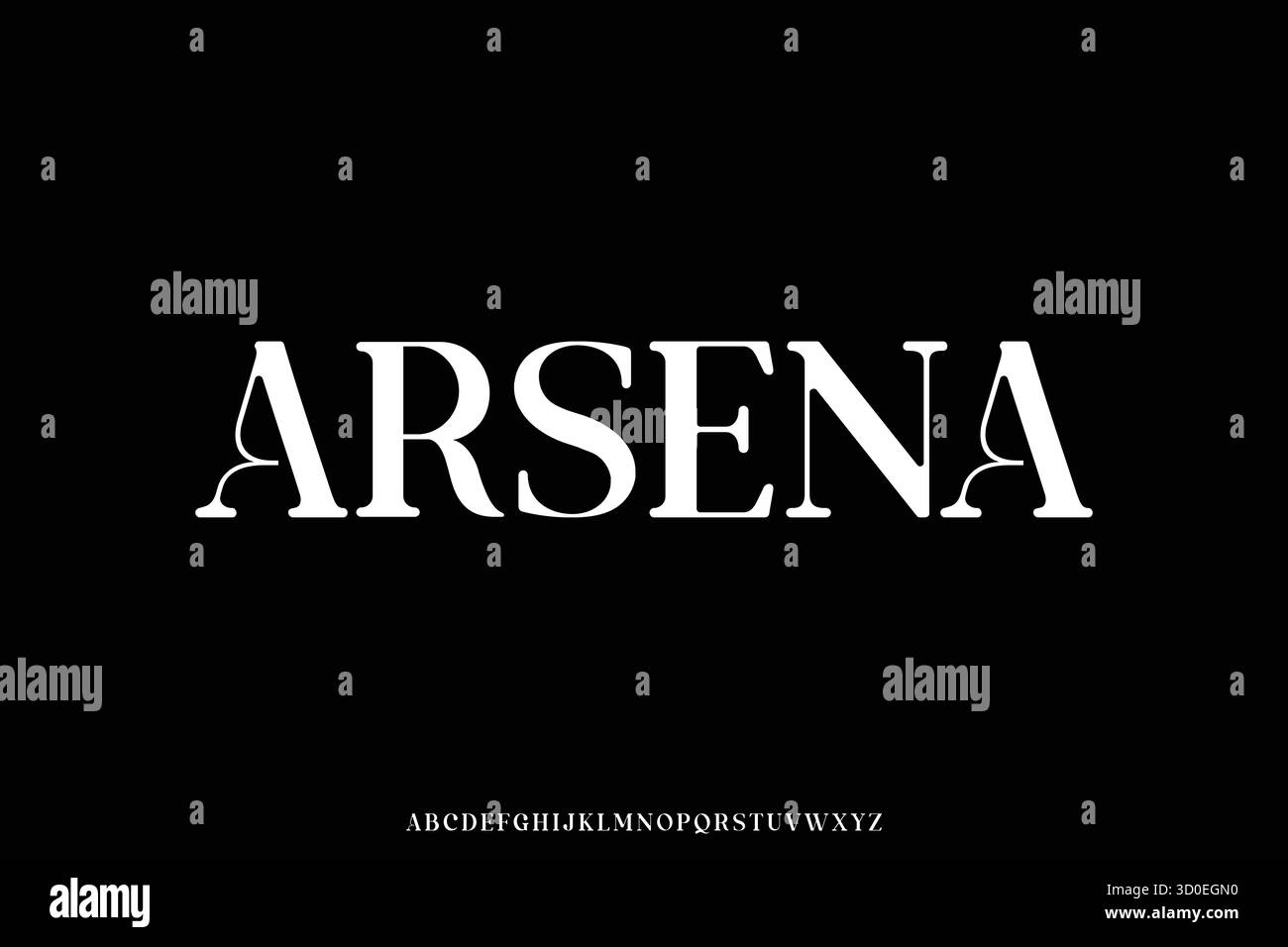 Unique elegant decorative serif alphabet display font vector illustration Stock Vector