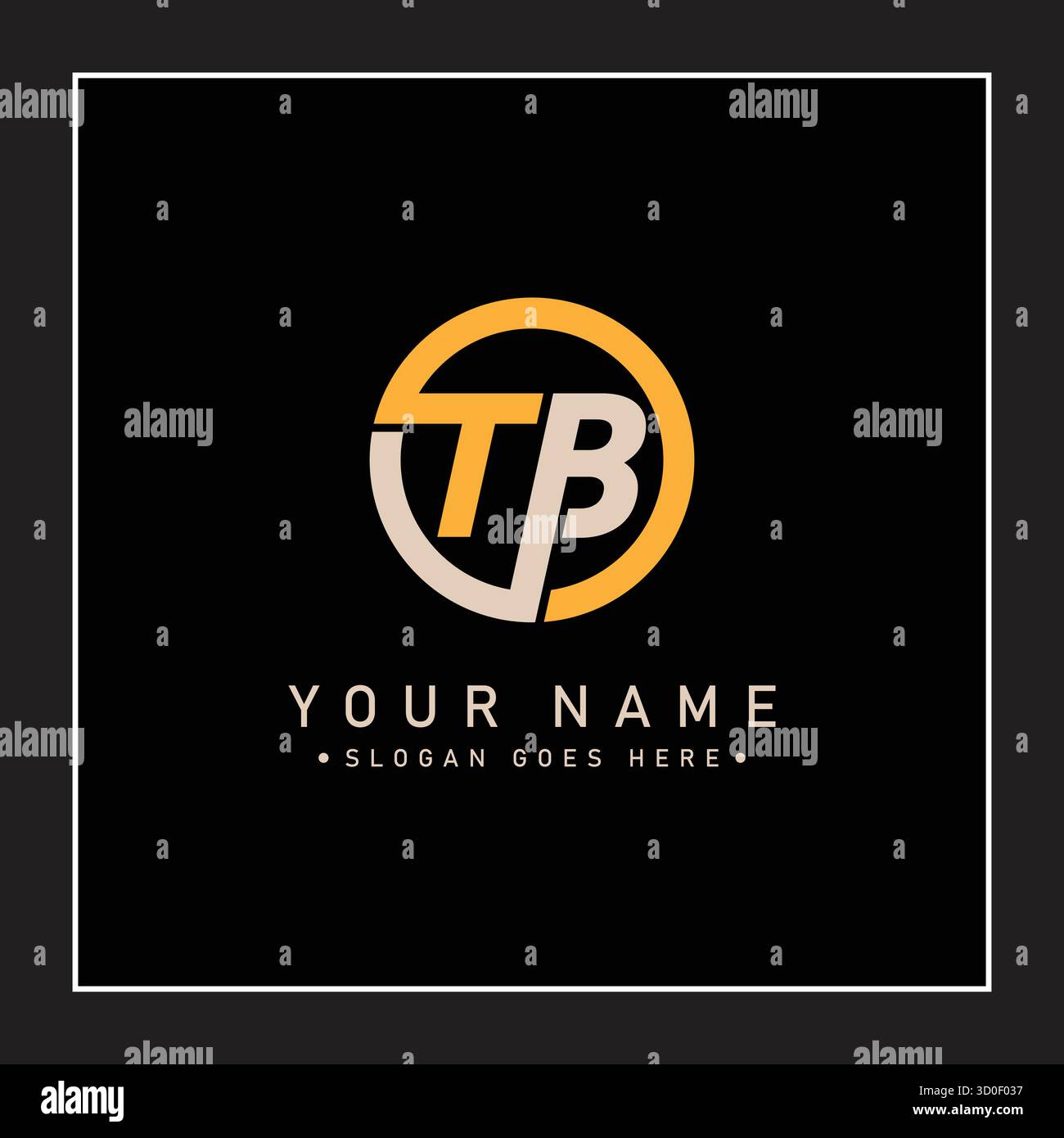 Creative Logo for Initials TB in Monogram Style - Vector Template for Initial Letter T and B Stock Vector