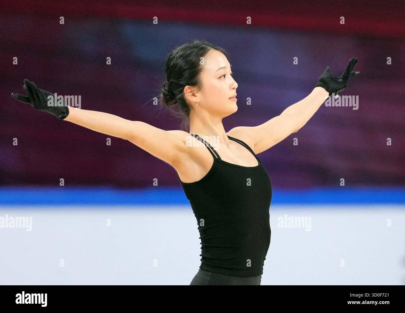 Yi ZHU of China participates in an official practice for the Cup of ...