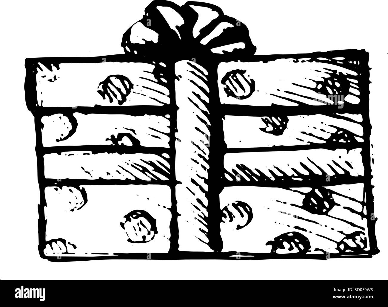 Vector Gift box sketch illustration isolated. Present box hand drawn ...