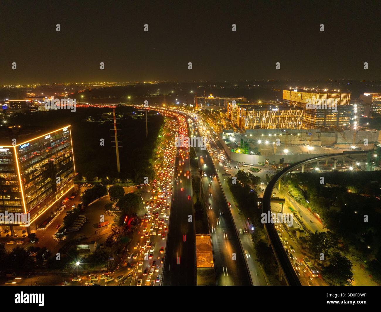 Aerial view gurugram financial hi-res stock photography and images - Alamy