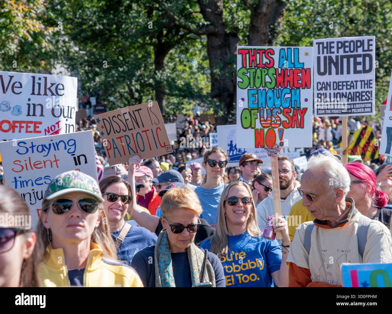 Saturday October No Kings Demo in Boston Common on Saturday, October 18, 2025 Stock ...