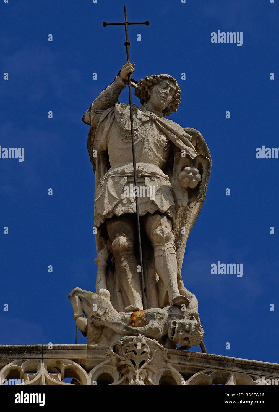 The archangel michael trampling the devil underfoot hi-res stock ...