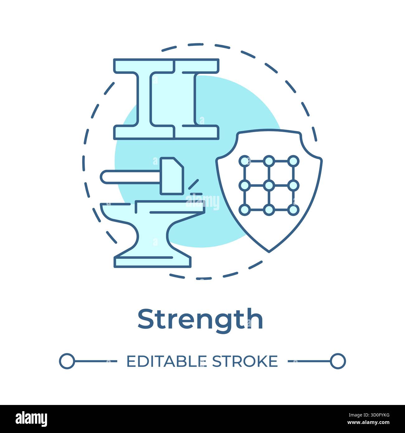 Strength soft blue concept icon Stock Vector
