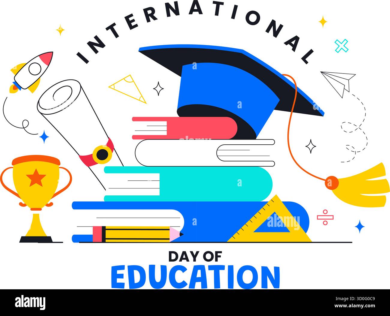 International Day of Education Vector Illustration on January 24 ...