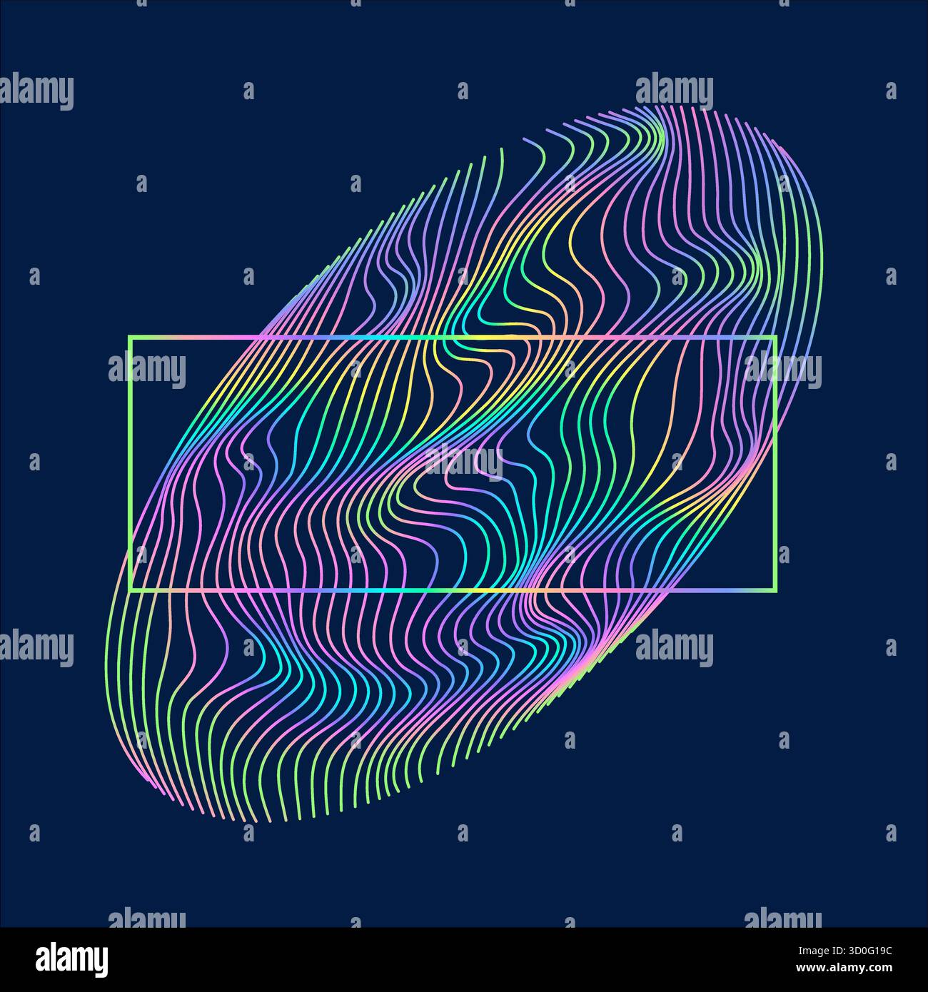 Particles and wavy lines in shape. Linear wave style Stock Vector Image ...