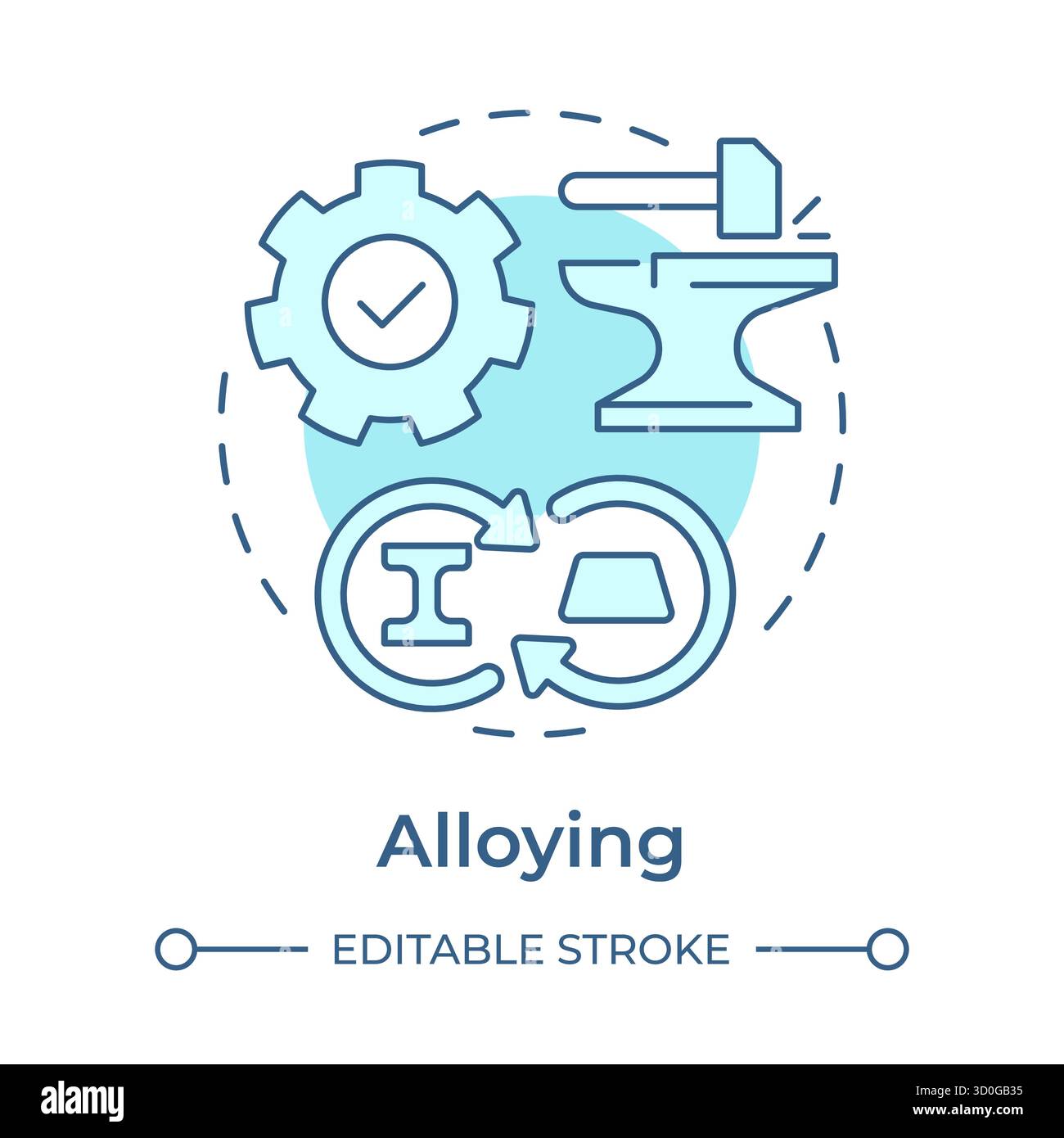 Alloying soft blue concept icon Stock Vector