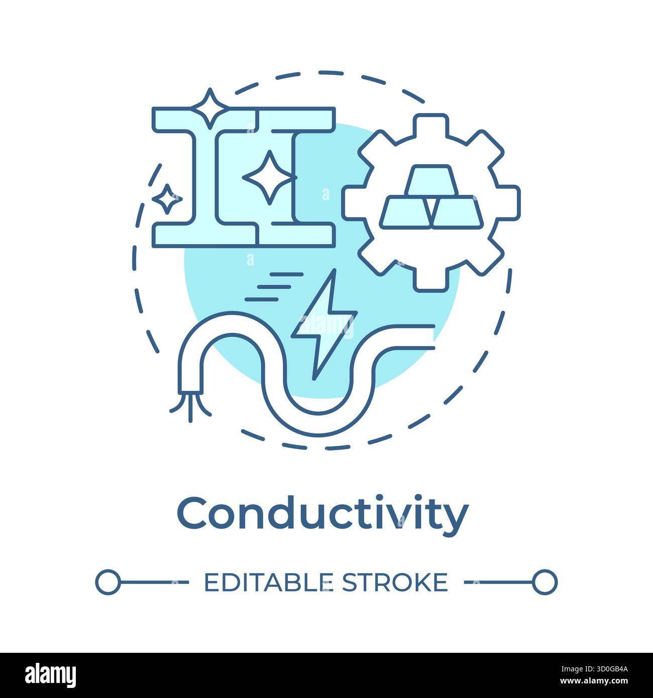 Conductivity soft blue concept icon Stock Vector