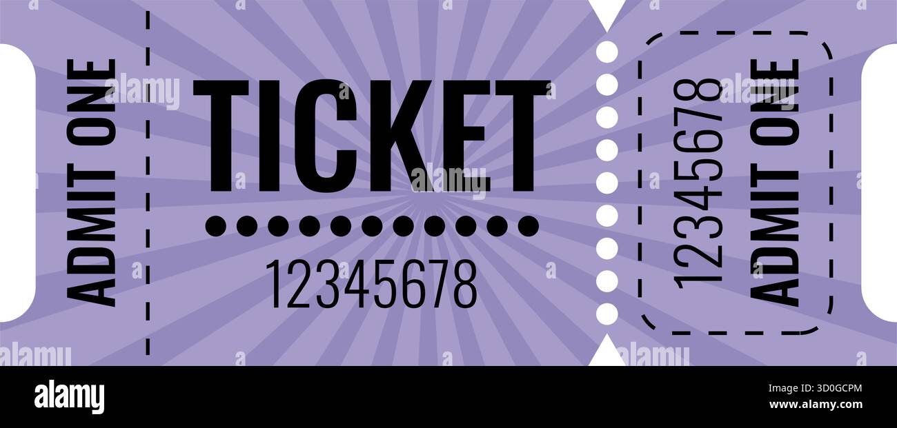 Ticket Typography Clean and minimal ticket design template with dotted line elements and ...
