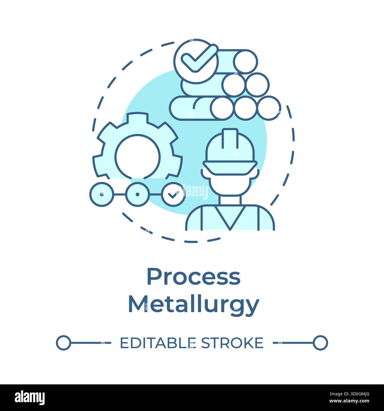 Process metallurgy soft blue concept icon Stock Vector