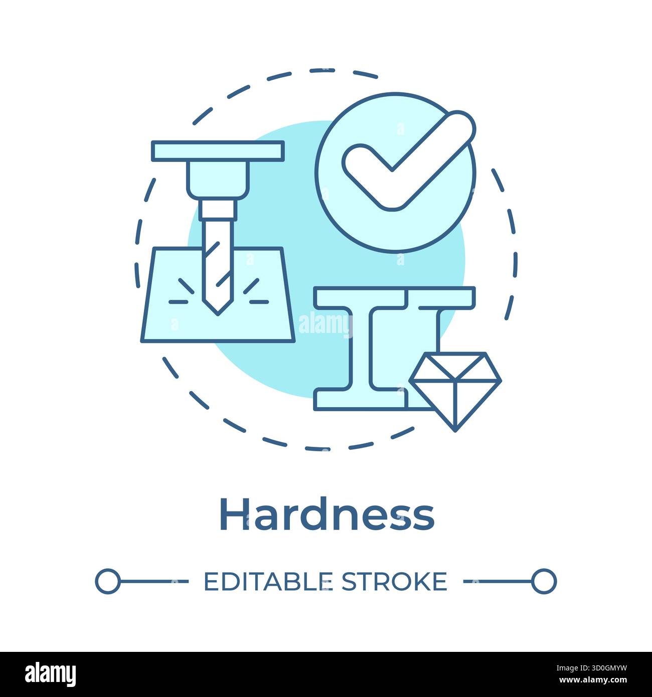 Hardness soft blue concept icon Stock Vector