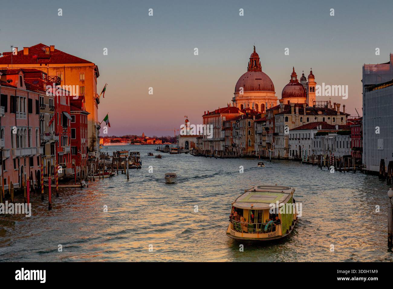 The dome of Santa Maria della Salute church and The Grand canal at ...