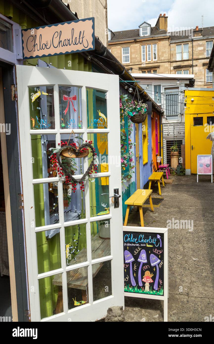 The Hidden Lane a hub of independent shops, studios 1103 Argyle Street, Finnieston, Glasgow, Scotland Stock Photo