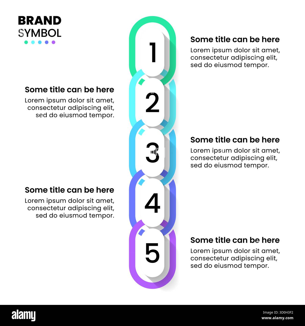 Infographic template with 5 options or steps. Chain. Can be used for ...